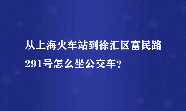 从上海火车站到徐汇区富民路291号怎么坐公交车？