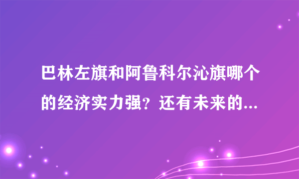 巴林左旗和阿鲁科尔沁旗哪个的经济实力强？还有未来的发展哪个更有潜力？？？