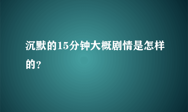 沉默的15分钟大概剧情是怎样的？