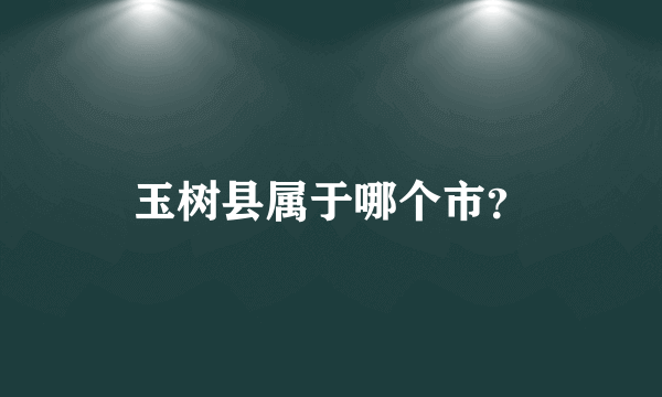 玉树县属于哪个市？