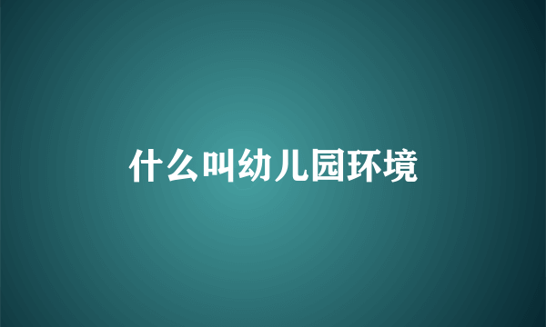 什么叫幼儿园环境