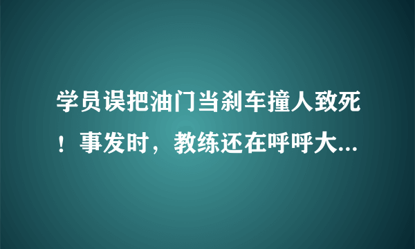 学员误把油门当刹车撞人致死！事发时，教练还在呼呼大睡，你怎么看？