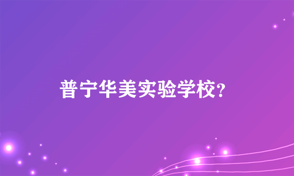 普宁华美实验学校？