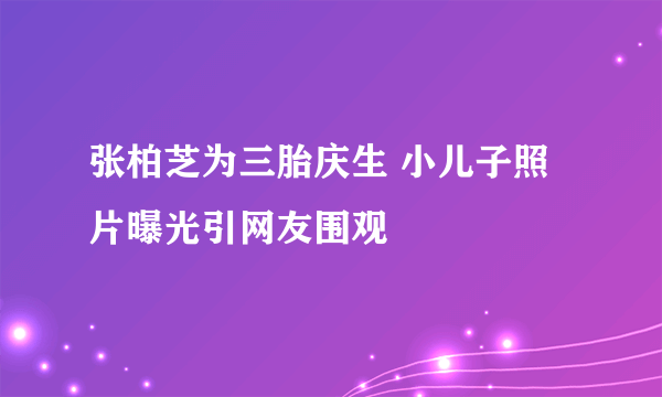 张柏芝为三胎庆生 小儿子照片曝光引网友围观