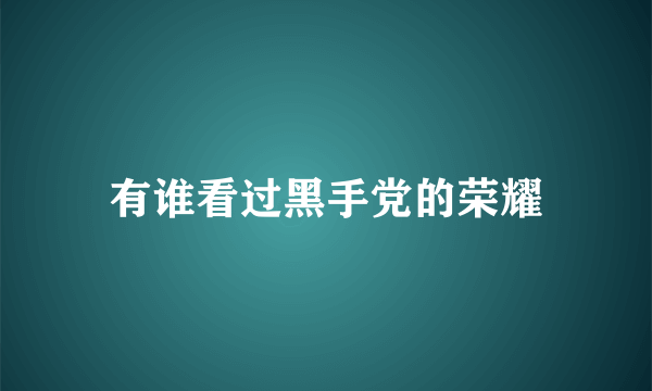 有谁看过黑手党的荣耀