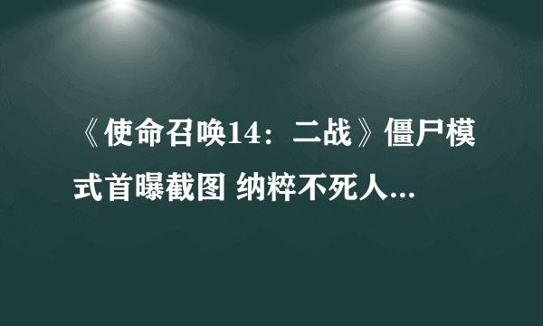 《使命召唤14：二战》僵尸模式首曝截图 纳粹不死人军团降临