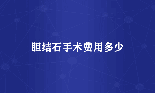 胆结石手术费用多少