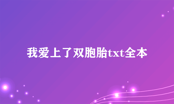 我爱上了双胞胎txt全本