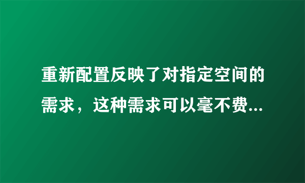 重新配置反映了对指定空间的需求，这种需求可以毫不费力地过渡。...