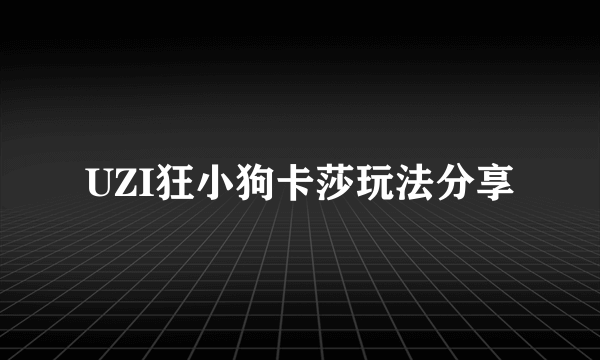 UZI狂小狗卡莎玩法分享