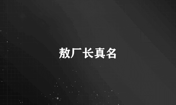 敖厂长真名