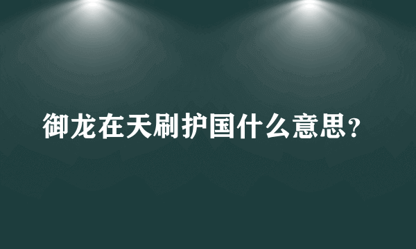 御龙在天刷护国什么意思？