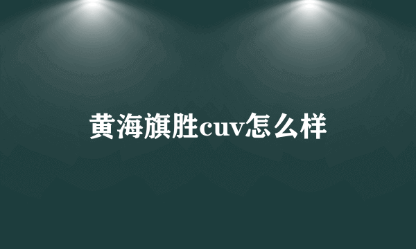 黄海旗胜cuv怎么样