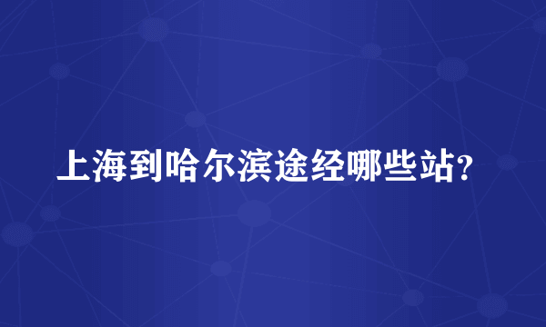上海到哈尔滨途经哪些站？