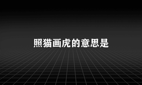 照猫画虎的意思是