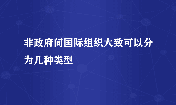 非政府间国际组织大致可以分为几种类型