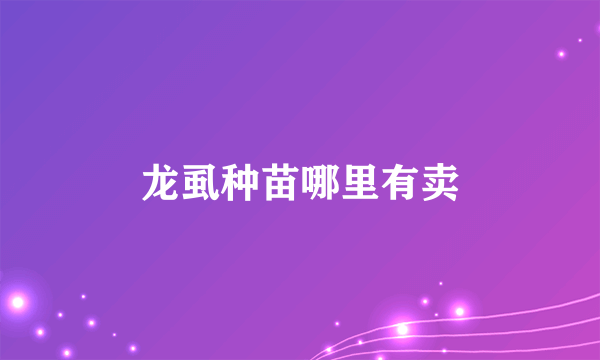 龙虱种苗哪里有卖