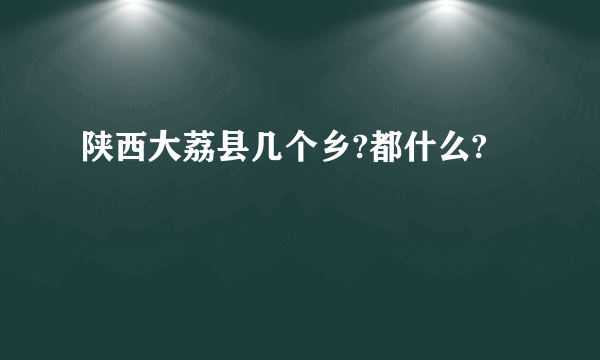 陕西大荔县几个乡?都什么?
