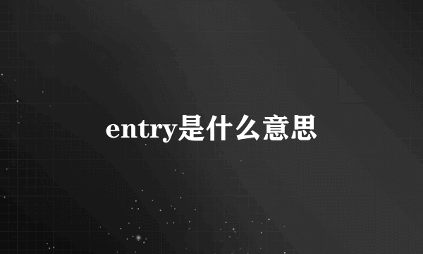 entry是什么意思