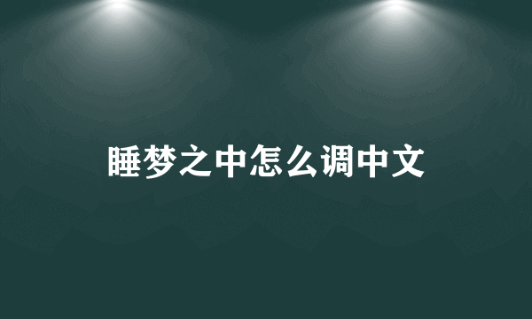 睡梦之中怎么调中文