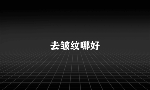 去皱纹哪好