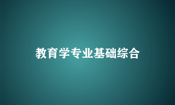 教育学专业基础综合