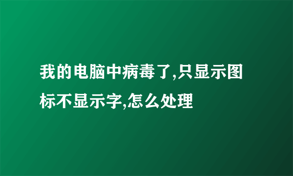 我的电脑中病毒了,只显示图标不显示字,怎么处理