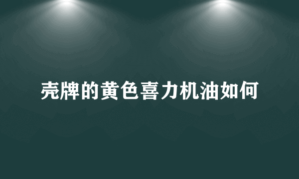 壳牌的黄色喜力机油如何