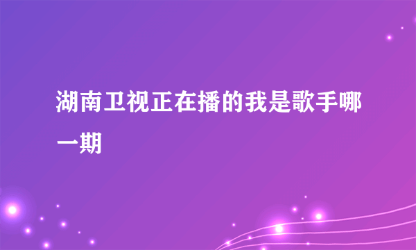 湖南卫视正在播的我是歌手哪一期