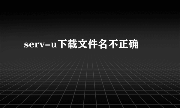 serv-u下载文件名不正确
