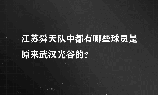 江苏舜天队中都有哪些球员是原来武汉光谷的？