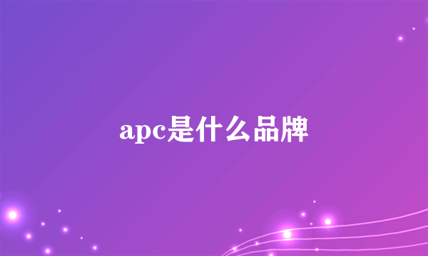 apc是什么品牌