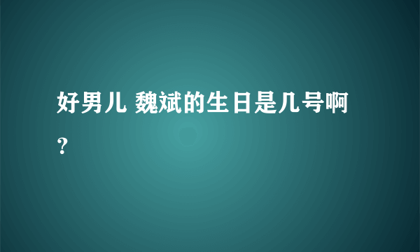 好男儿 魏斌的生日是几号啊？
