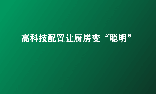 高科技配置让厨房变“聪明”