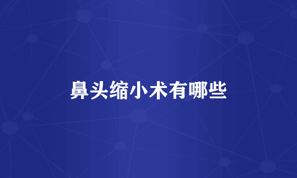 鼻头缩小术有哪些