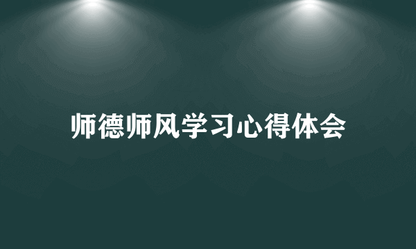 师德师风学习心得体会