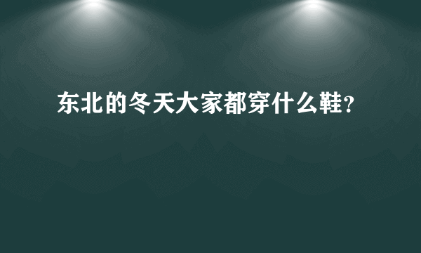 东北的冬天大家都穿什么鞋？