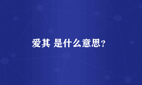 爱其 是什么意思？