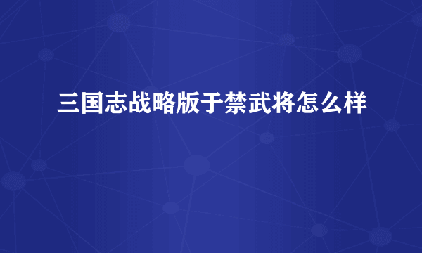 三国志战略版于禁武将怎么样
