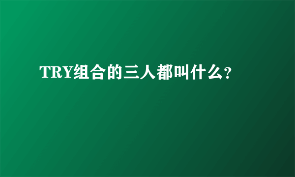 TRY组合的三人都叫什么？