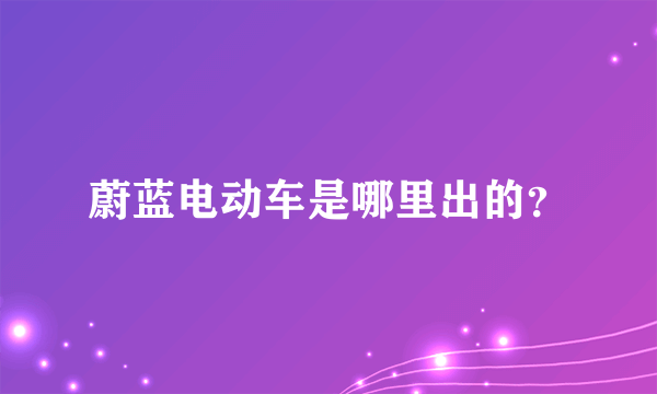 蔚蓝电动车是哪里出的？