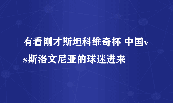 有看刚才斯坦科维奇杯 中国vs斯洛文尼亚的球迷进来
