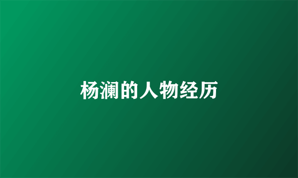 杨澜的人物经历