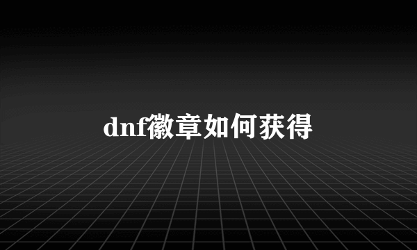 dnf徽章如何获得