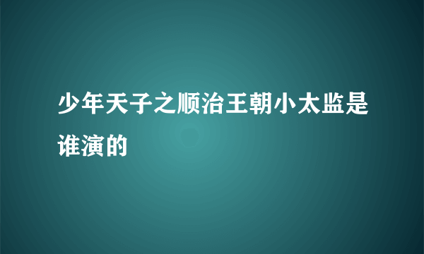少年天子之顺治王朝小太监是谁演的