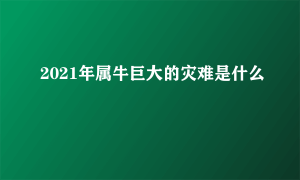 2021年属牛巨大的灾难是什么