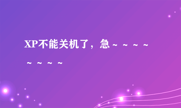 XP不能关机了，急～～～～～～～～