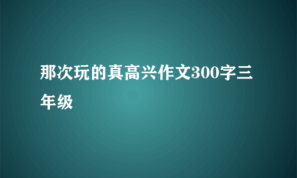 那次玩的真高兴作文300字三年级