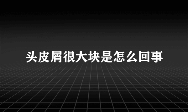 头皮屑很大块是怎么回事