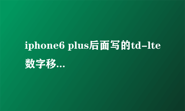 iphone6 plus后面写的td-lte数字移动电话机是什么意思